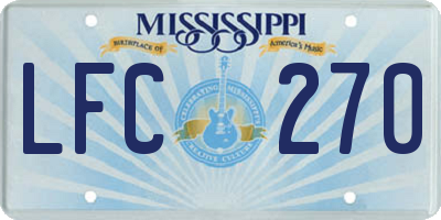 MS license plate LFC270