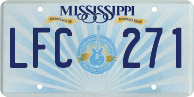 MS license plate LFC271