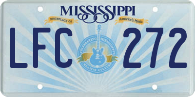 MS license plate LFC272