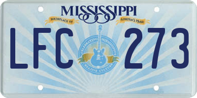 MS license plate LFC273