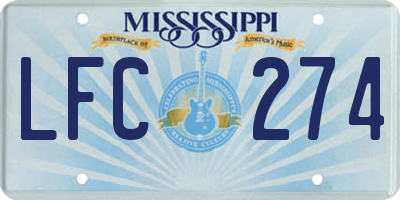 MS license plate LFC274