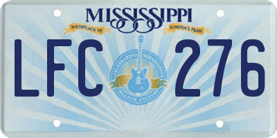 MS license plate LFC276