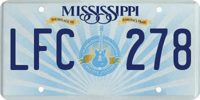 MS license plate LFC278