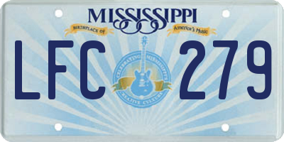 MS license plate LFC279