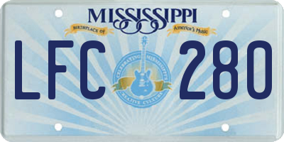 MS license plate LFC280