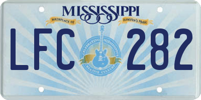 MS license plate LFC282