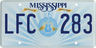 MS license plate LFC283