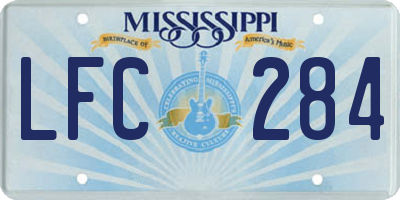 MS license plate LFC284