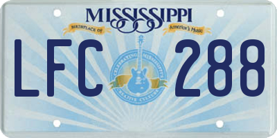 MS license plate LFC288