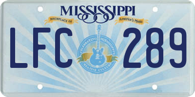 MS license plate LFC289