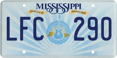 MS license plate LFC290