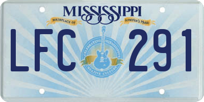 MS license plate LFC291