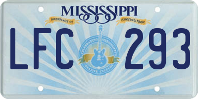 MS license plate LFC293