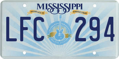MS license plate LFC294