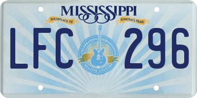 MS license plate LFC296