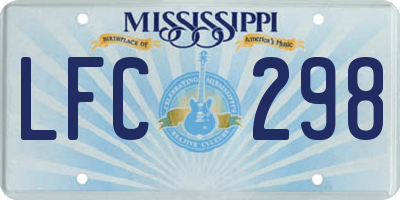 MS license plate LFC298