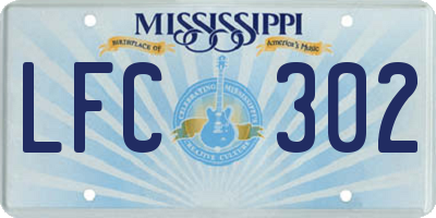 MS license plate LFC302