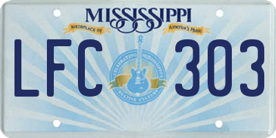 MS license plate LFC303