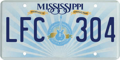 MS license plate LFC304