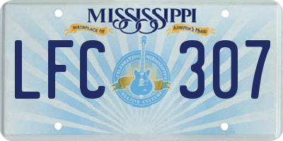 MS license plate LFC307