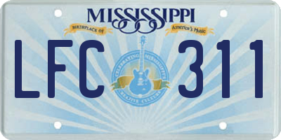 MS license plate LFC311