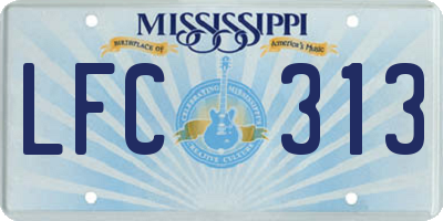 MS license plate LFC313