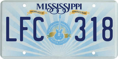 MS license plate LFC318