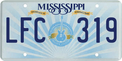 MS license plate LFC319