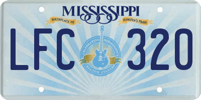 MS license plate LFC320