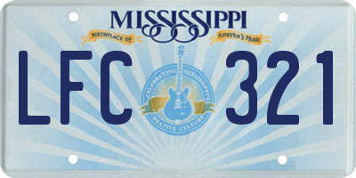 MS license plate LFC321