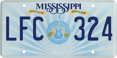 MS license plate LFC324