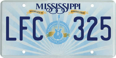 MS license plate LFC325