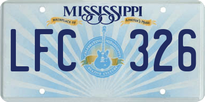 MS license plate LFC326