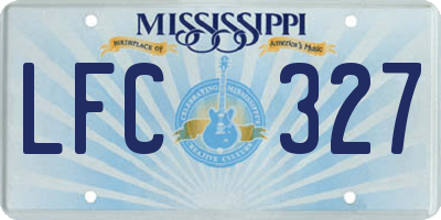 MS license plate LFC327