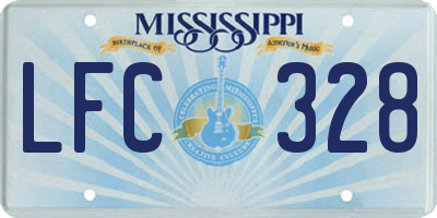MS license plate LFC328