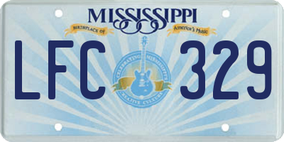 MS license plate LFC329