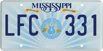 MS license plate LFC331