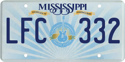 MS license plate LFC332