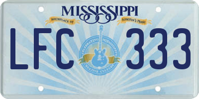 MS license plate LFC333
