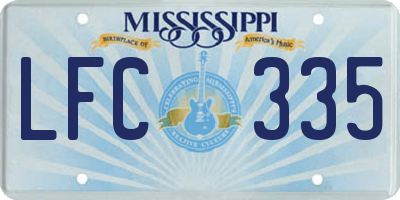 MS license plate LFC335