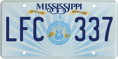 MS license plate LFC337
