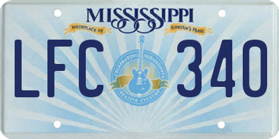MS license plate LFC340