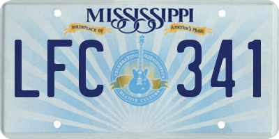 MS license plate LFC341