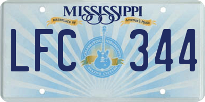 MS license plate LFC344