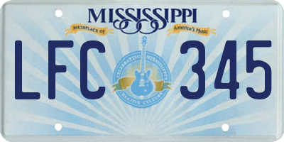 MS license plate LFC345