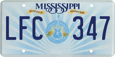 MS license plate LFC347