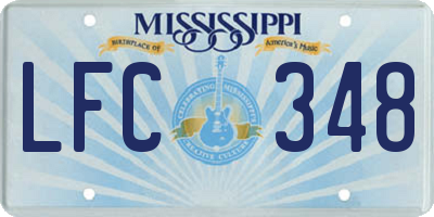 MS license plate LFC348