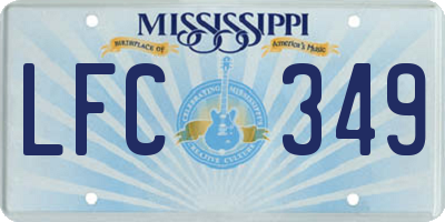 MS license plate LFC349