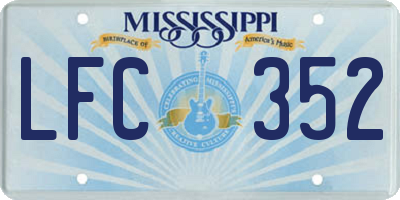 MS license plate LFC352