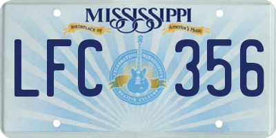 MS license plate LFC356
